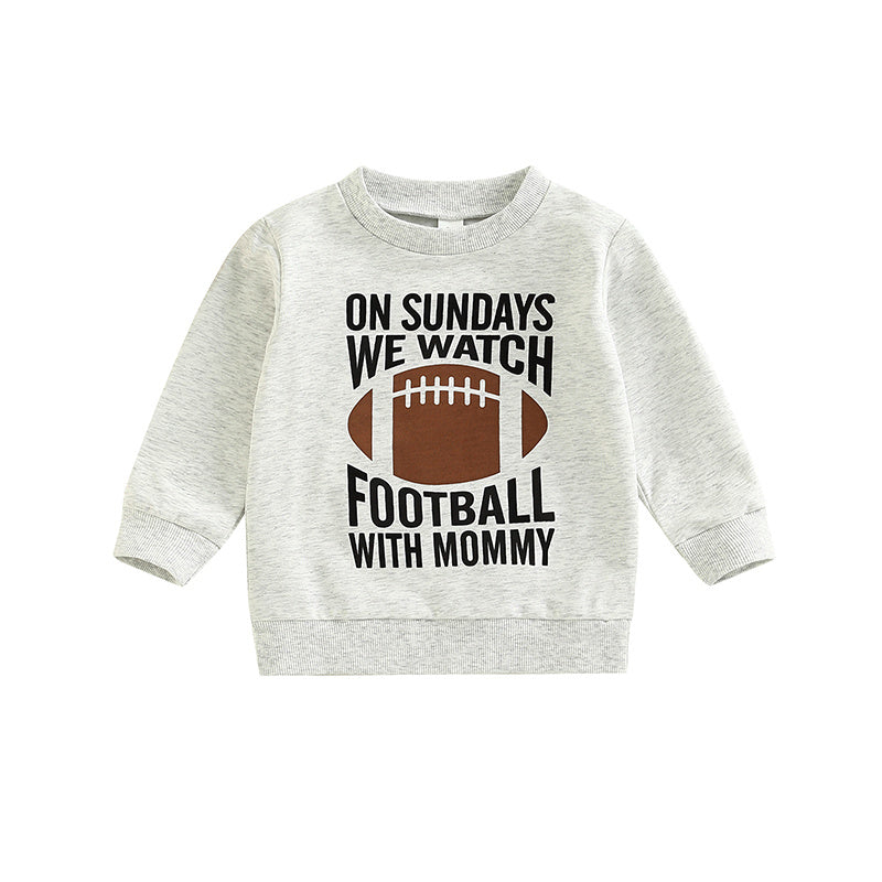 π Kids Rugby Letters Print Pullover Sweatshirt