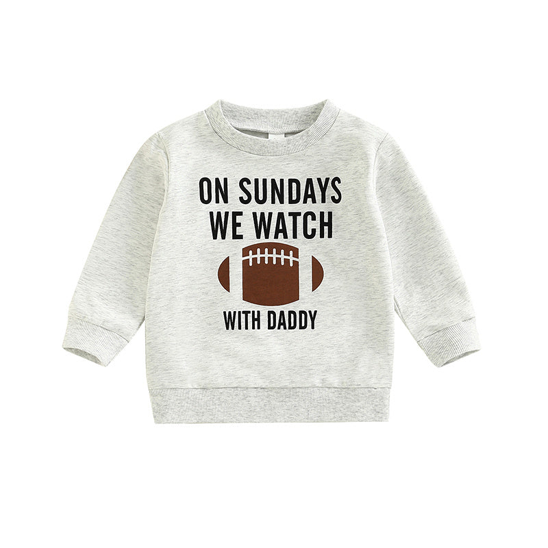 π Kids Rugby Letters Print Pullover Sweatshirt