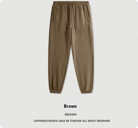 π©³ Solid Color Casual Velvet Sweatpants β Men's Ankle Banded Pants