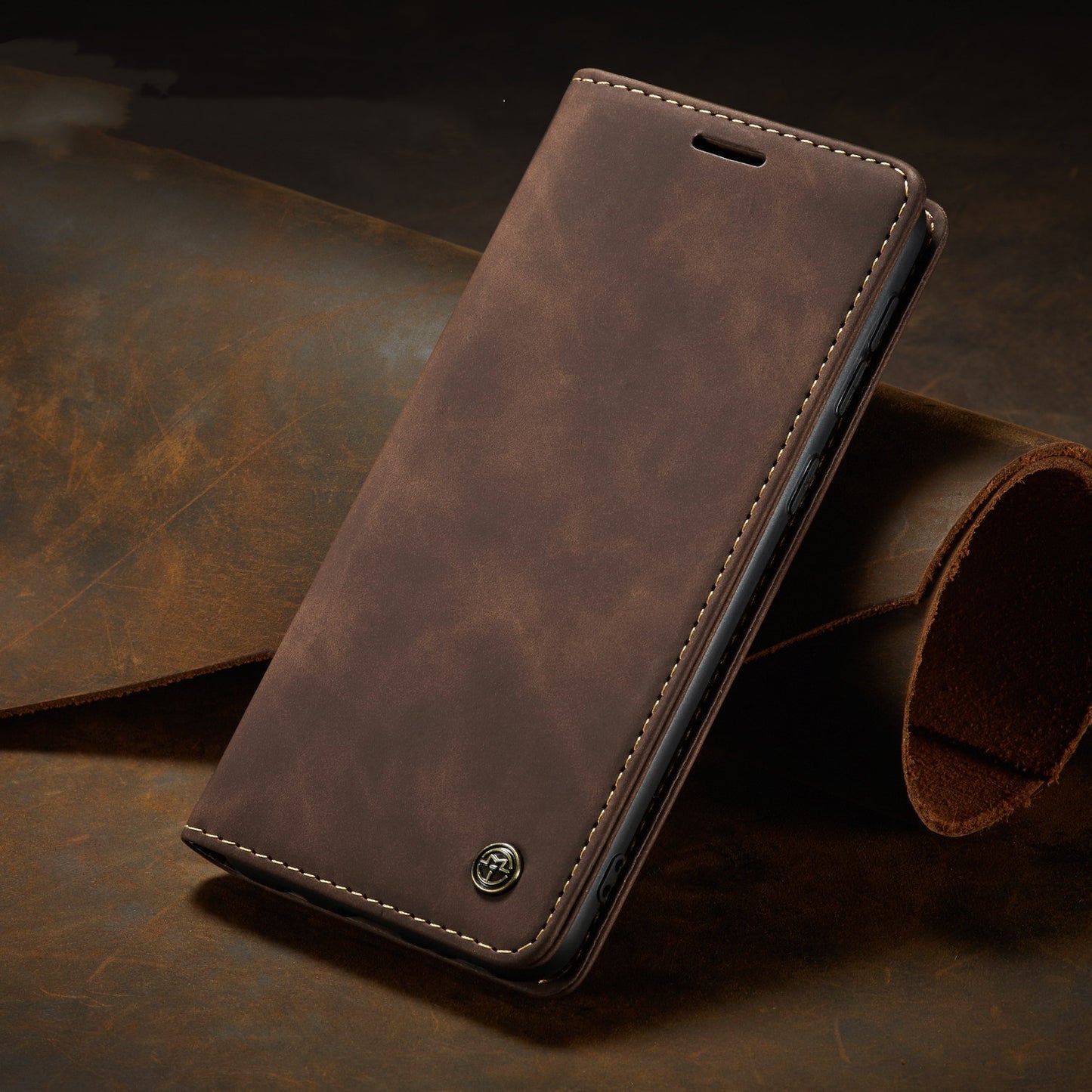 Anti-Falling Mobile Phone Leather Case – Flip Style PU + TPU Cover