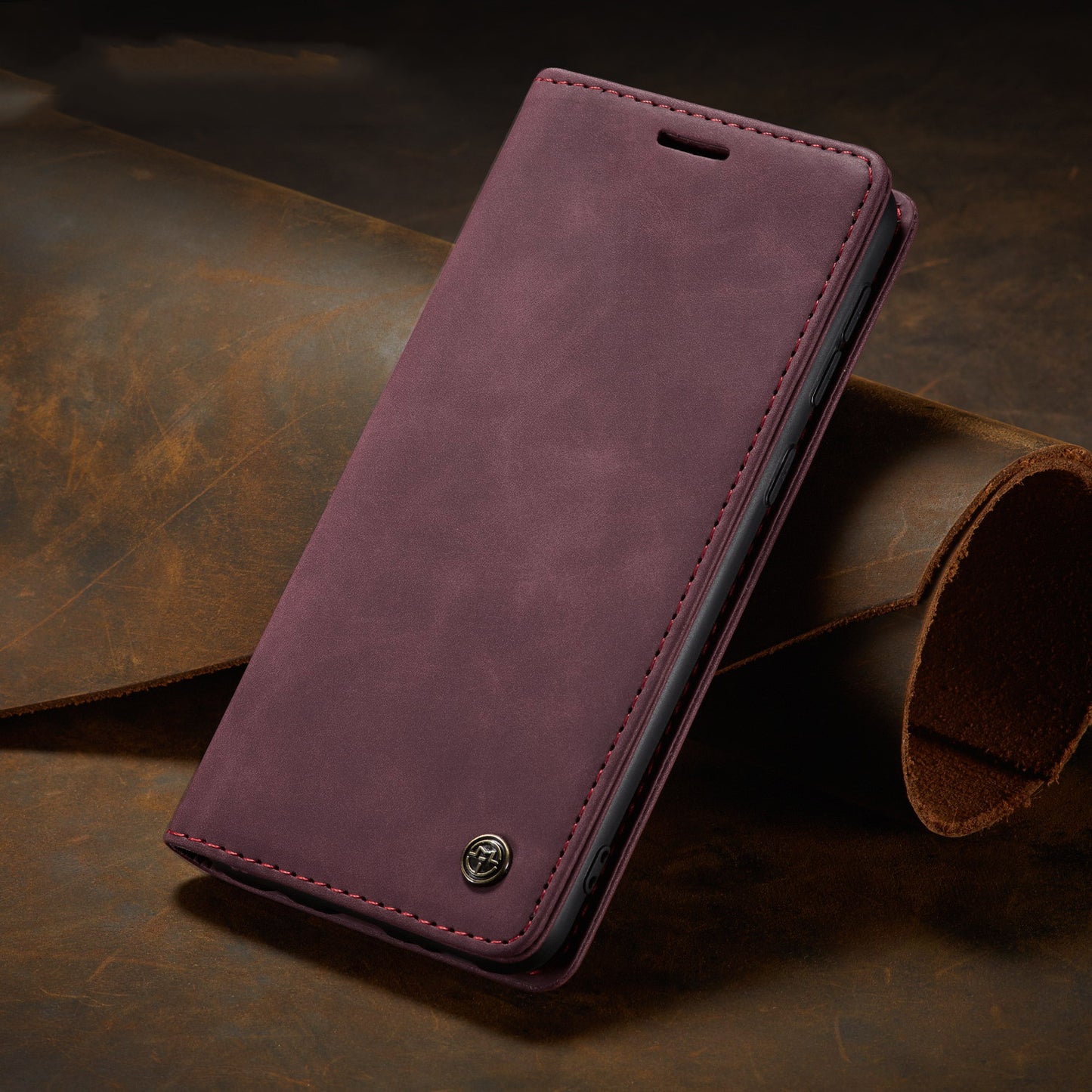 Anti-Falling Mobile Phone Leather Case – Flip Style PU + TPU Cover