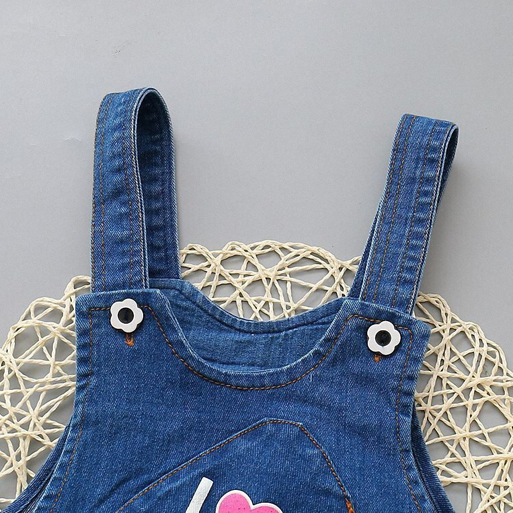 π Kids Strap Jeans β Unisex Cotton Suspender Pants