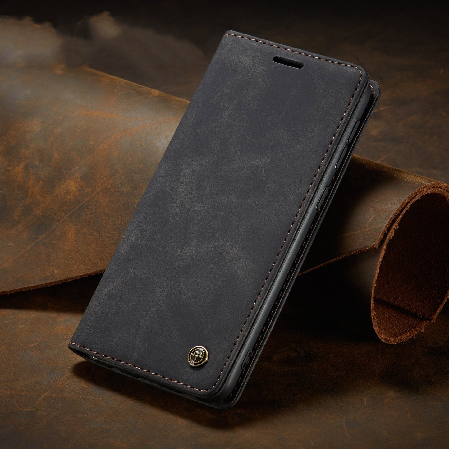 Anti-Falling Mobile Phone Leather Case – Flip Style PU + TPU Cover