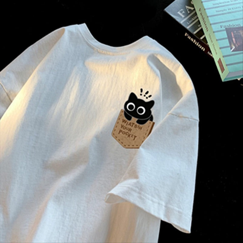 π Printed All-Matching Heavy Cotton T-Shirt β Casual Loose Fit for Teens