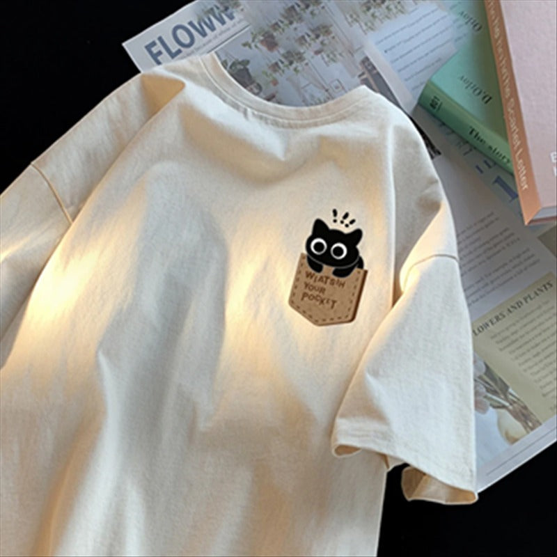 π Printed All-Matching Heavy Cotton T-Shirt β Casual Loose Fit for Teens