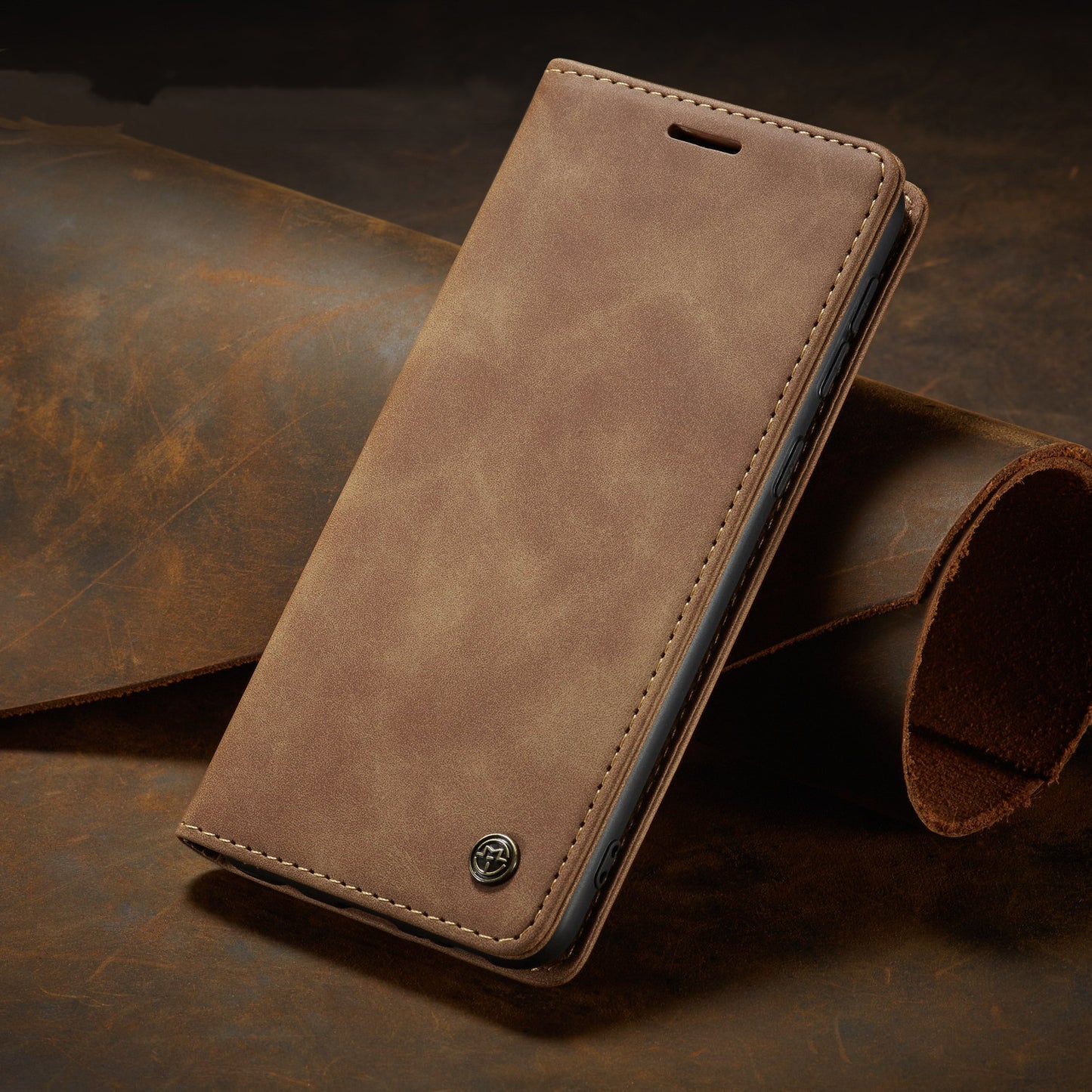 Anti-Falling Mobile Phone Leather Case – Flip Style PU + TPU Cover