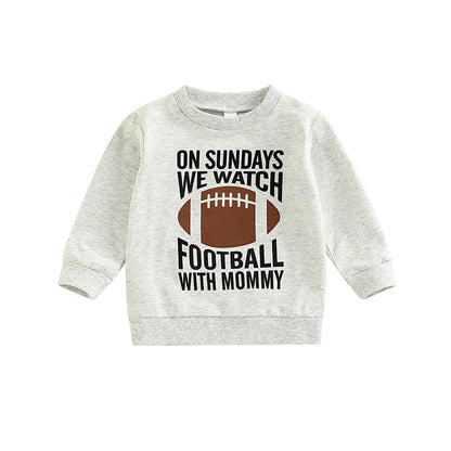 🏈 Kids Rugby Letters Print Pullover Sweatshirt