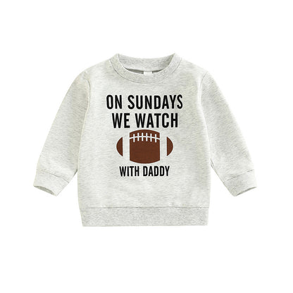 🏈 Kids Rugby Letters Print Pullover Sweatshirt