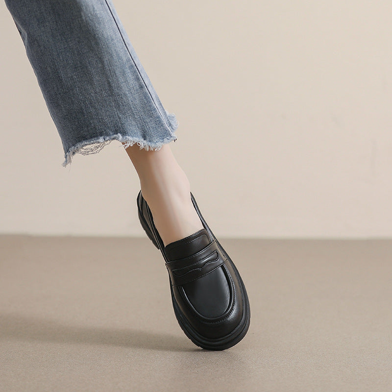 Vintage Leather Loafers for Women 👞 – Height Boost, British Style 🇬🇧