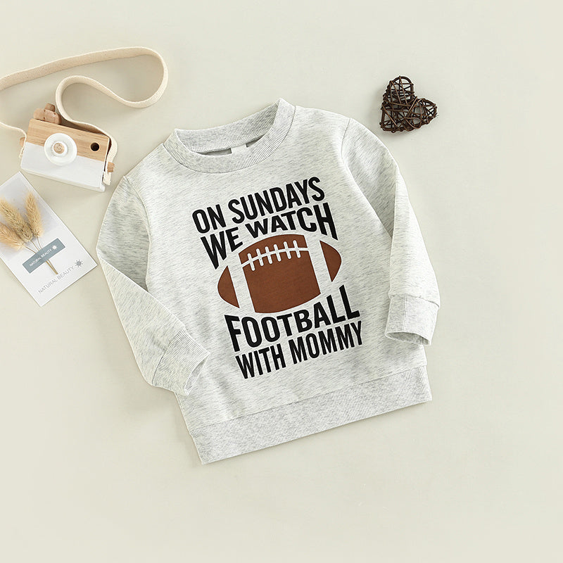 🏈 Kids Rugby Letters Print Pullover Sweatshirt
