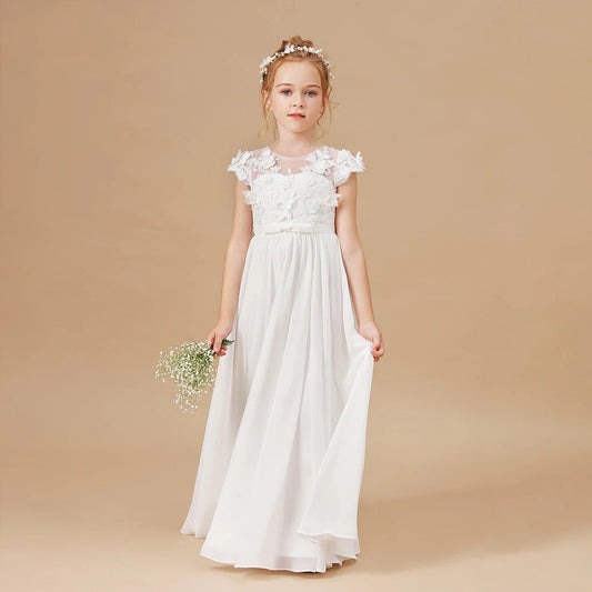 Kids White Flower Girl Wedding Dress 👗🌸