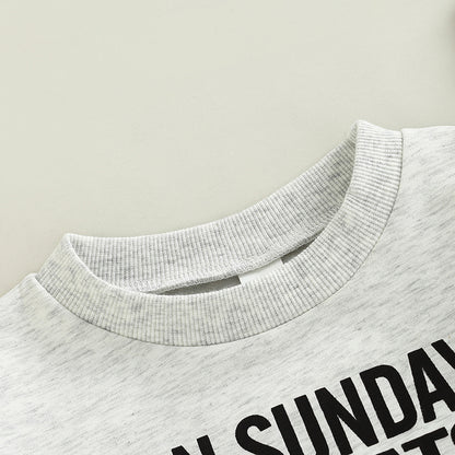 🏈 Kids Rugby Letters Print Pullover Sweatshirt
