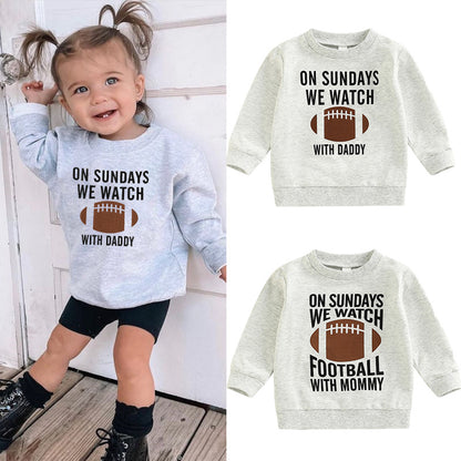 🏈 Kids Rugby Letters Print Pullover Sweatshirt