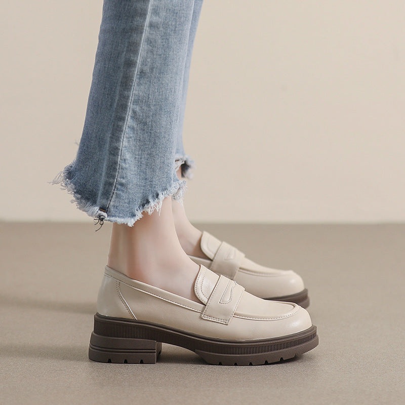 Vintage Leather Loafers for Women 👞 – Height Boost, British Style 🇬🇧