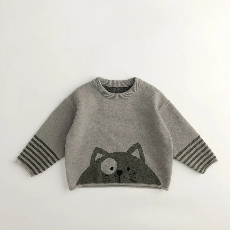 🧶 Cozy Critters Knit Pullover – Warmth with a Whisker of Fun 🐾