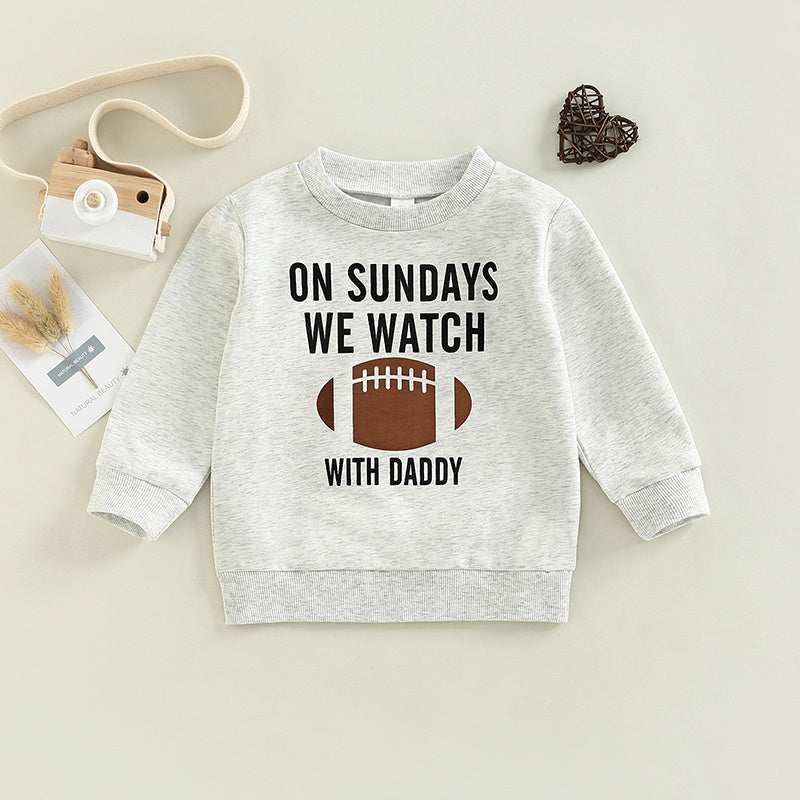 🏈 Kids Rugby Letters Print Pullover Sweatshirt
