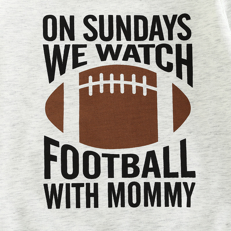 🏈 Kids Rugby Letters Print Pullover Sweatshirt