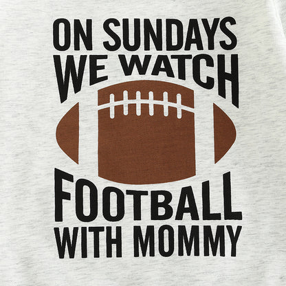 🏈 Kids Rugby Letters Print Pullover Sweatshirt