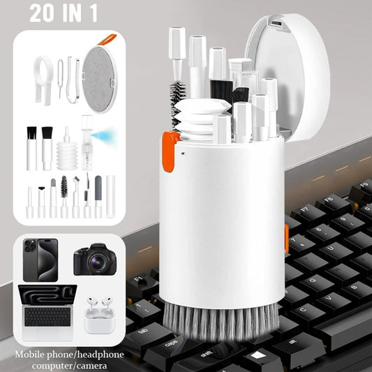 20-in-1 Screen Cleaning Kit – Multifunctional Cleaner for Laptop, Phone, Keyboard, AirPods, Camera, Tablet & More