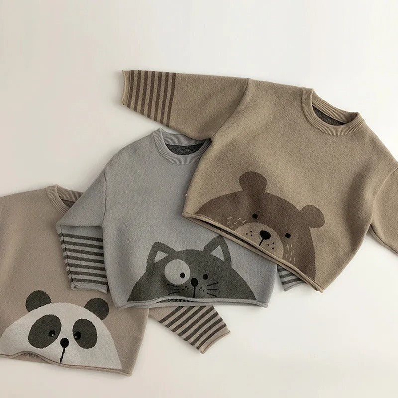 🧶 Cozy Critters Knit Pullover – Warmth with a Whisker of Fun 🐾