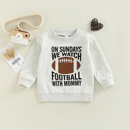 🏈 Kids Rugby Letters Print Pullover Sweatshirt