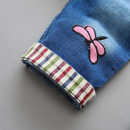 👖 Kids Strap Jeans – Unisex Cotton Suspender Pants