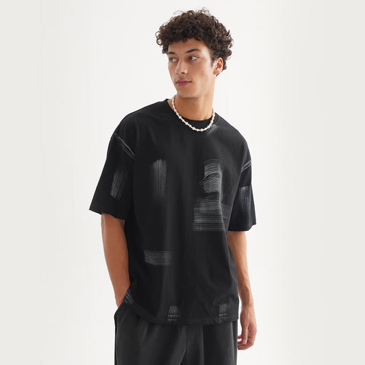 Men’s Washed Vintage Loose Fit Cotton T-shirt – Retro Style Short Sleeve Casual Tee